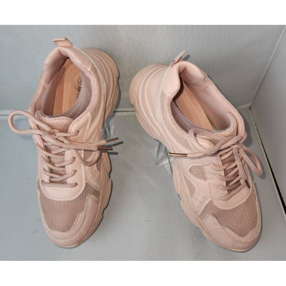 Women's pink sneakers lace up size 8 - Picture 4 of 14